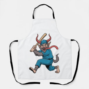 Santa Playing Baseball Christmas Baseball Player  Apron