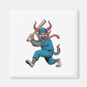 Santa Playing Baseball Christmas Baseball Player Magnet