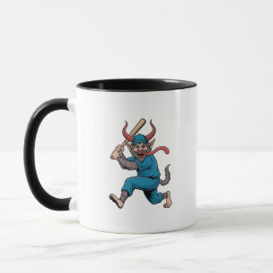 Santa Playing Baseball Christmas Baseball Player  Mug