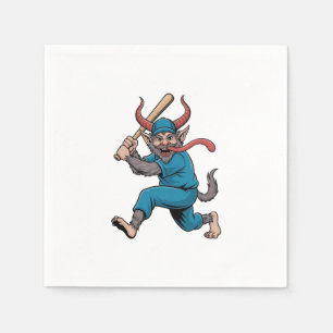 Santa Playing Baseball Christmas Baseball Player Napkin