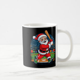 Santa Playing Baseball Funny Holiday Christmas Xma Coffee Mug