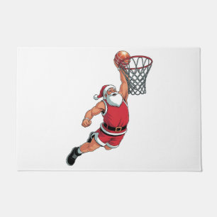 Santa Playing Basketball Christmas Sport Lovers  Doormat