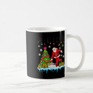 Santa Playing Bowling Christmas Tree Funny Player Coffee Mug