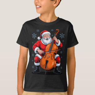 Santa Playing Cello Funny Holiday Chrismas Xmas Pa T-Shirt