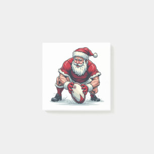 Santa Playing Football Fantasy Christmas Player Post-it Notes