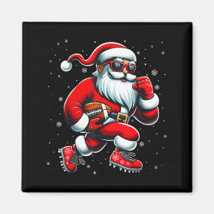 Santa Playing Football Men Boys Christmas Football Magnet