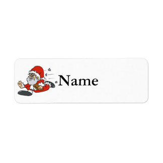 Santa playing football return address label