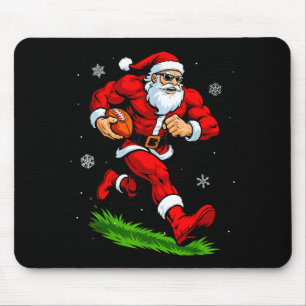 Santa Playing Football Xmas Funny Christmas Footba Mouse Pad