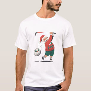 Santa Playing Golf Christmas Player Golfer  T-Shirt