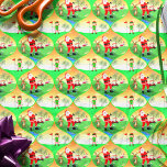 Santa Playing Golf In Florida Christmas Ogee Tissue Paper<br><div class="desc">Introducing our whimsical Ogee Christmas Golf Pattern Wrapping Paper! Santa is playing out of a water hazard, with Reindeer and Flamingo is trusted caddy lending a hand. With Santa's Elf holding the pin, it's perfect for golfers who adore the sport and enjoy a touch of holiday cheer. A delightful choice...</div>