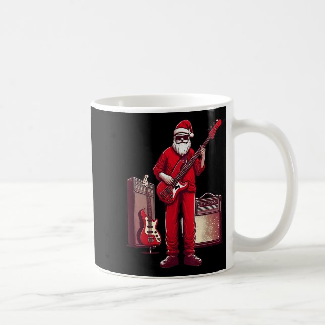 Santa Playing Guitar B Christmas Pajama Musician B Coffee Mug (Right)