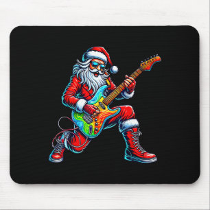 Santa Playing Guitar Musician Guitarist Christmas  Mouse Pad