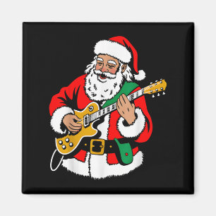 Santa Playing Guitar Rock Xmas Vibes Funny Christm Magnet
