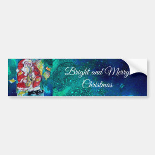 SANTA PLAYING SAX, MUSICAL CHRISTMAS PARTY BUMPER STICKER