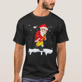 Santa Playing Saxophone Christmas Santa Saxophone T-Shirt