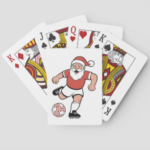 Santa Playing Soccer Christmas Player Sport  Cards