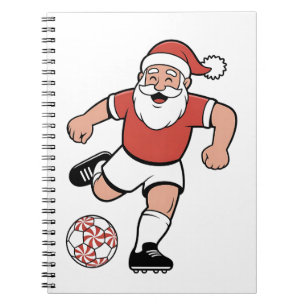 Santa Playing Soccer Christmas Player Sport Notebook