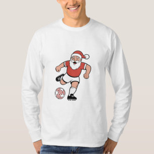 Santa Playing Soccer Christmas Player Sport T-Shirt