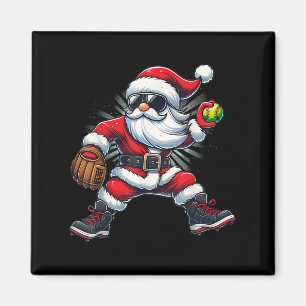Santa Playing Softball As Tcher Boys Kids Teens Ch Magnet