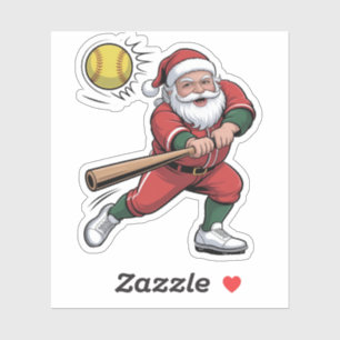 Santa Playing Softball Christmas Player Sport