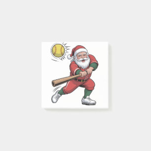 Santa Playing Softball Christmas Player Sport Post-it Notes