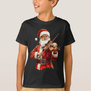 Santa Playing Violin Funny Violin Player Violinist T-Shirt
