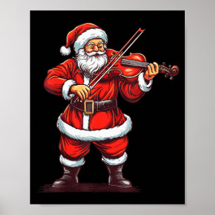 Santa Playing Violin Funny Violinist Violin Player Poster