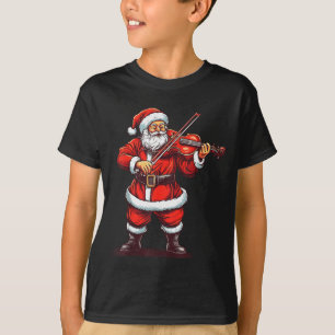 Santa Playing Violin Funny Violinist Violin Player T-Shirt