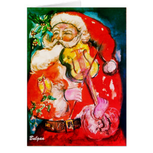 SANTA PLAYING VIOLIN Musical Christmas Greetings