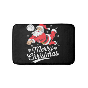 Santa Playing Volleyball Christmas Pajama Cool Spo Bath Mat