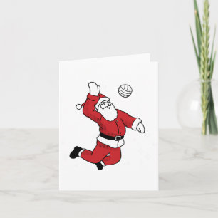 Santa Playing Volleyball Christmas Pajama Cool Spo Card