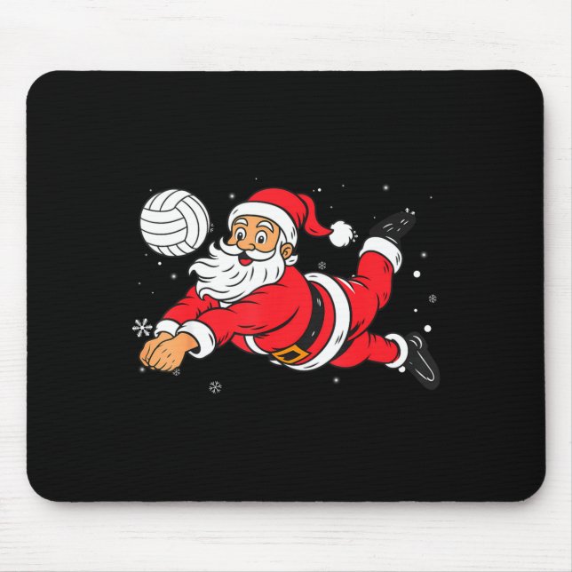 Santa Playing Volleyball Christmas Pajama Cool Srt Mouse Pad (Front)