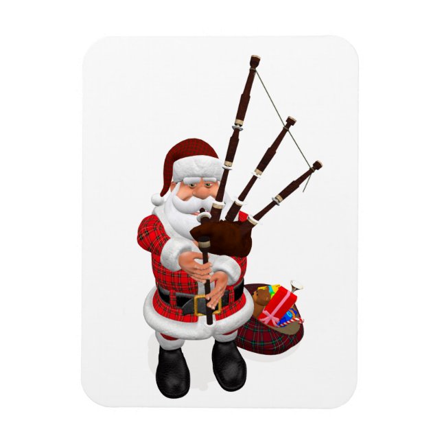 Santa Plays Bagpipes Magnet (Vertical)