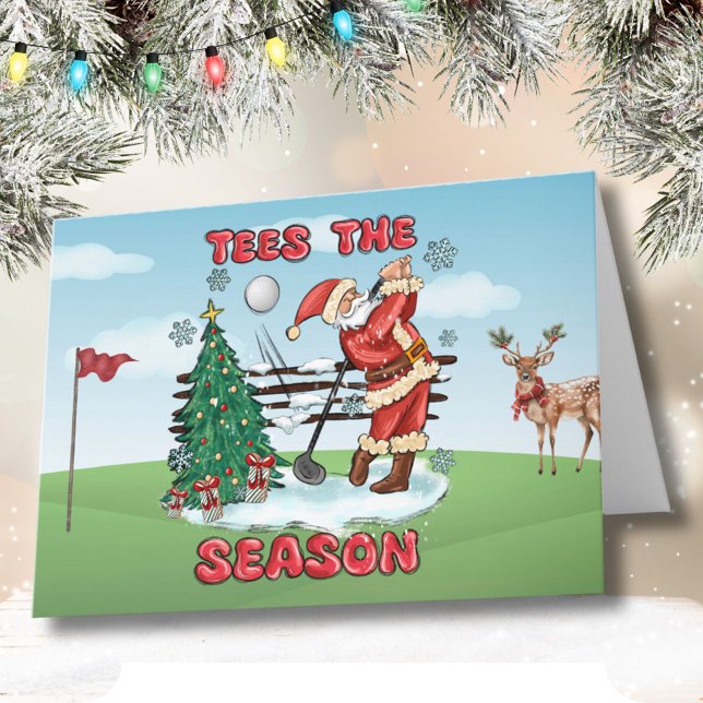 Santa Plays Golf - Tees the Season  Card (Creator Uploaded)