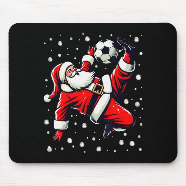 Santa Plays Soccer Bicycle Kick, Christmas Women M Mouse Pad (Front)