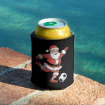 Santa Plays Soccer Christmas Sports Can Cooler<br><div class="desc">Santa Plays Soccer Christmas Sports</div>