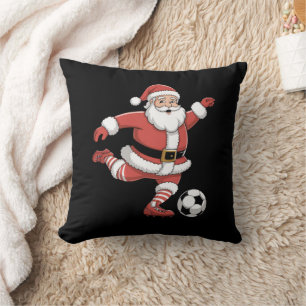 Santa Plays Soccer Christmas Sports Cushion