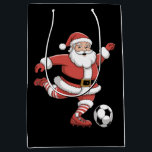 Santa Plays Soccer Christmas Sports Medium Gift Bag<br><div class="desc">Santa Plays Soccer Christmas Sports</div>