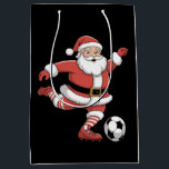 Santa Plays Soccer Christmas Sports Medium Gift Bag<br><div class="desc">Santa Plays Soccer Christmas Sports</div>
