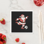 Santa Plays Soccer Christmas Sports Napkin<br><div class="desc">Santa Plays Soccer Christmas Sports</div>