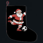 Santa Plays Soccer Christmas Sports Small Christmas Stocking<br><div class="desc">Santa Plays Soccer Christmas Sports</div>