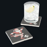 Santa Plays Soccer Christmas Sports Stone Coaster<br><div class="desc">Santa Plays Soccer Christmas Sports</div>