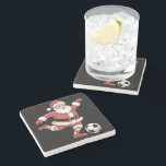 Santa Plays Soccer Christmas Sports Stone Coaster<br><div class="desc">Santa Plays Soccer Christmas Sports</div>