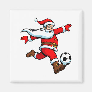 Santa Plays Soccer Christmas Sports Women Men Kids Magnet