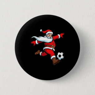 Santa Plays Soccer Christmas Srts Women Men Kids L 6 Cm Round Badge