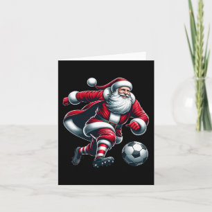 Santa Plays Soccer Sports Christmas Women Men Kids Card