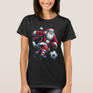 Santa Plays Soccer Sports Christmas Women Men Kids T-Shirt