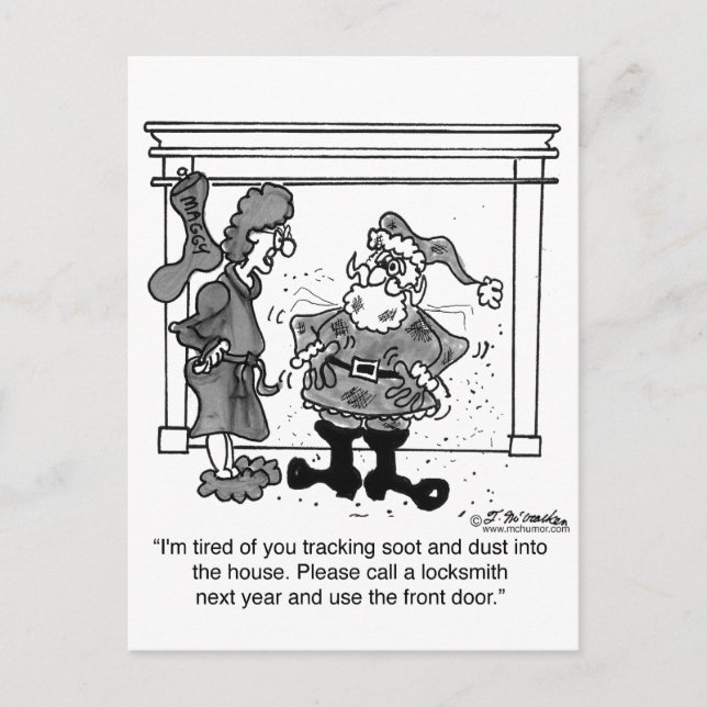 Santa, Please Call a Locksmith Holiday Postcard (Front)
