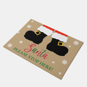 Santa Please Stop Here Christmas Cute Festive Doormat