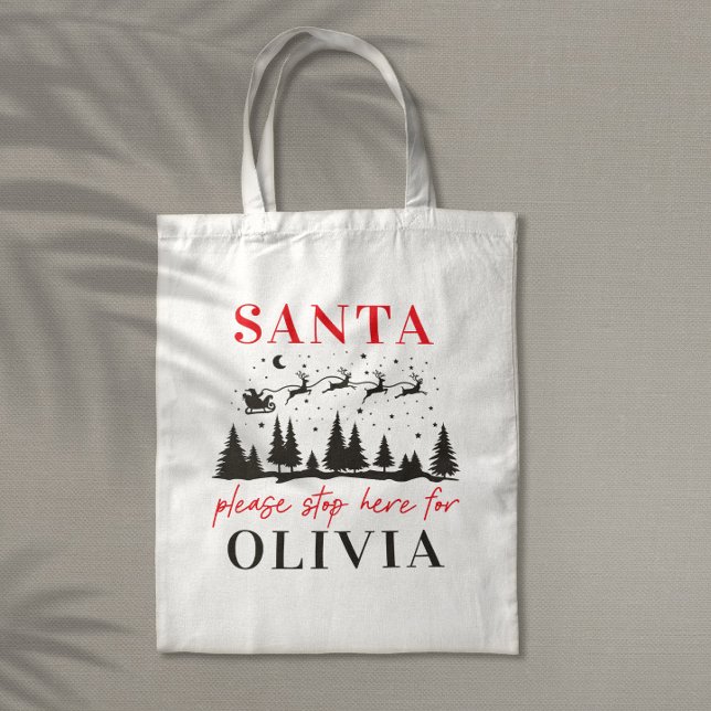 Santa please stop here for Christmas traditional T Tote Bag (Creator Uploaded)